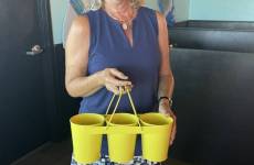 Karen won a set of pots