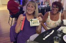 Tracy and Debbie with her gift card